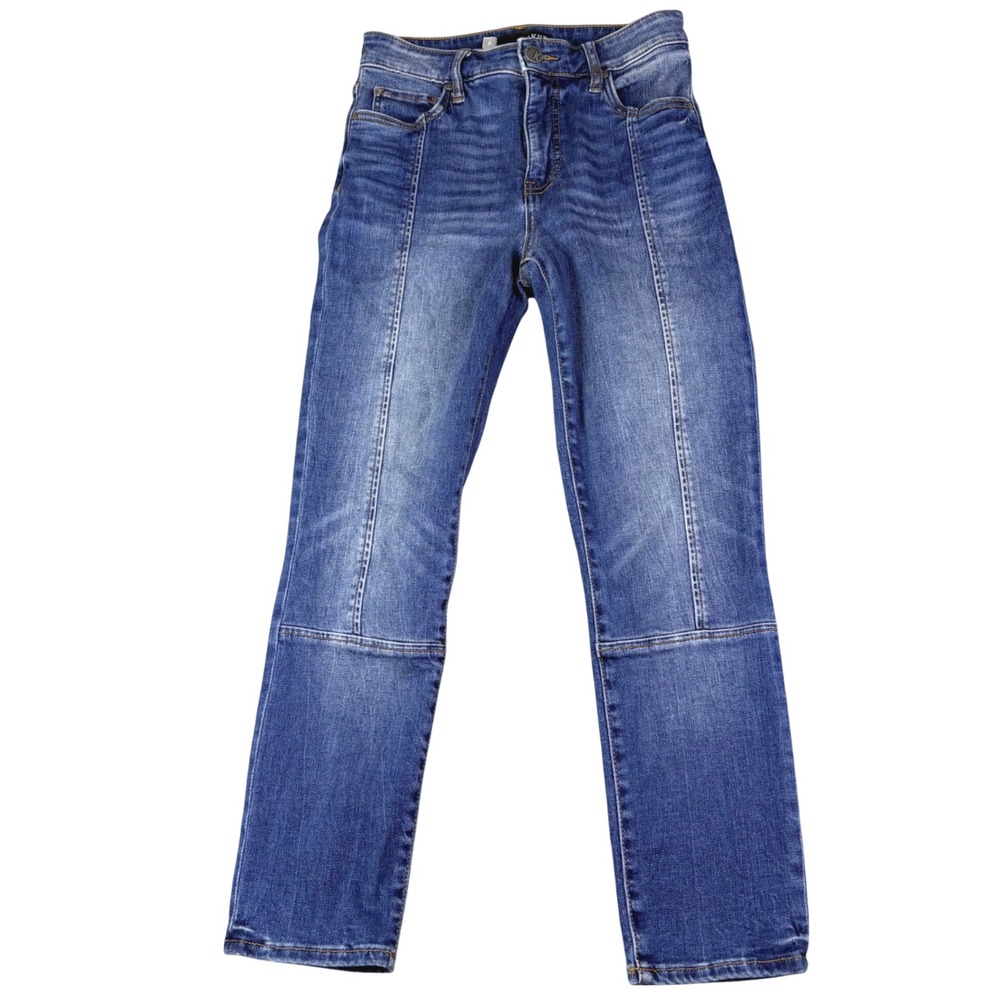 KUT from the Kloth 0 Blue Jeans Reese Fab Ab Ankle Straight Leg Seam Detail